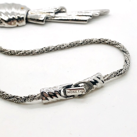 Vintage signed MONET Modernist Necklace & bracelet - Picture 9 of 13